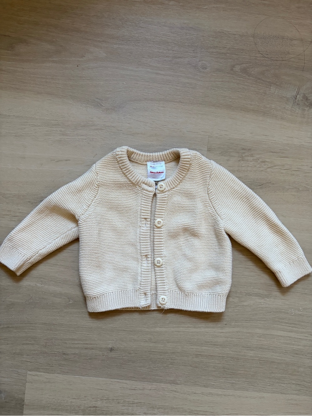 Hanna Andersson Cream Knit Cardigan Sweater 3-6M 60cm
